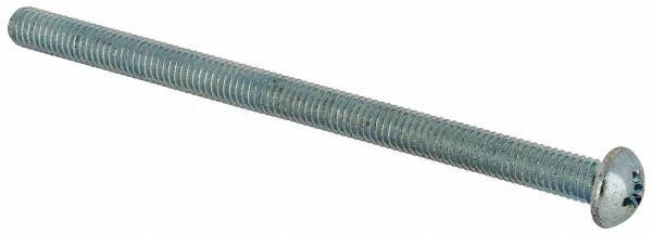 Value Collection - #10-32 UNF, 3" Length Under Head Phillips Drive Machine Screw - Round Head, Grade J82 Steel, Zinc-Plated Finish, Without Washer - Exact Tooling