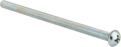 Value Collection - #10-32 UNF, 3-1/2" Length Under Head Phillips Drive Machine Screw - Round Head, Grade J82 Steel, Zinc-Plated Finish, Without Washer - Exact Tooling