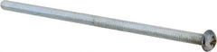 Value Collection - #10-32 UNF, 4-1/2" Length Under Head Phillips Drive Machine Screw - Round Head, Grade J82 Steel, Zinc-Plated Finish, Without Washer - Exact Tooling