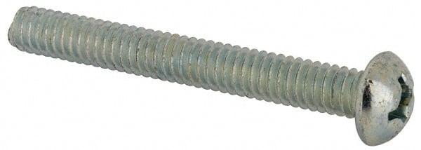Value Collection - #12-24 UNC, 1-3/4" Length Under Head Phillips Drive Machine Screw - Round Head, Grade J82 Steel, Zinc-Plated Finish, Without Washer - Exact Tooling
