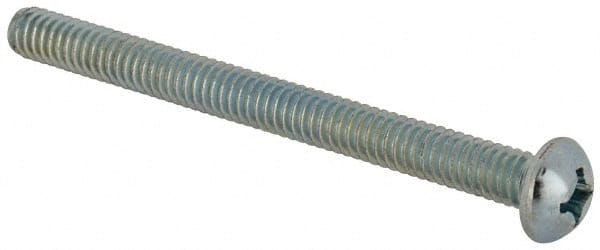 Value Collection - #12-24 UNC, 2-1/2" Length Under Head Phillips Drive Machine Screw - Round Head, Grade J82 Steel, Zinc-Plated Finish, Without Washer - Exact Tooling
