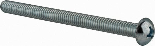 Value Collection - 5/16-18 UNC, 4" Length Under Head Phillips Drive Machine Screw - Round Head, Grade J82 Steel, Zinc-Plated Finish, Without Washer - Exact Tooling