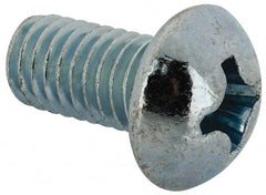 Value Collection - 3/8-16 UNC, 3/4" Length Under Head Phillips Drive Machine Screw - Round Head, Grade J82 Steel, Zinc-Plated Finish, Without Washer - Exact Tooling