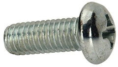 Value Collection - 3/8-16 UNC, 1" Length Under Head Phillips Drive Machine Screw - Round Head, Grade J82 Steel, Zinc-Plated Finish, Without Washer - Exact Tooling