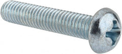 Value Collection - 3/8-16 UNC, 2" Length Under Head Phillips Drive Machine Screw - Round Head, Grade J82 Steel, Zinc-Plated Finish, Without Washer - Exact Tooling