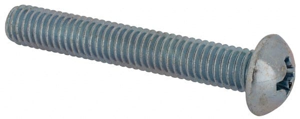 Value Collection - 3/8-16 UNC, 2-1/2" Length Under Head Phillips Drive Machine Screw - Round Head, Grade J82 Steel, Zinc-Plated Finish, Without Washer - Exact Tooling