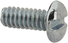 Value Collection - #3-48 UNC, 1/4" Length Under Head Slotted Drive Machine Screw - Pan Head, Grade J82 Steel, Zinc-Plated Finish, Without Washer - Exact Tooling
