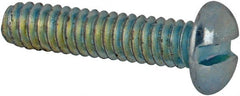 Value Collection - #3-48 UNC, 7/16" Length Under Head Slotted Drive Machine Screw - Pan Head, Grade J82 Steel, Zinc-Plated Finish, Without Washer - Exact Tooling