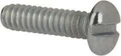 Value Collection - #4-40 UNC, 7/16" Length Under Head Slotted Drive Machine Screw - Pan Head, Grade J82 Steel, Zinc-Plated Finish, Without Washer - Exact Tooling