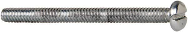 Value Collection - #4-40 UNC, 1-1/2" Length Under Head Slotted Drive Machine Screw - Pan Head, Grade J82 Steel, Zinc-Plated Finish, Without Washer - Exact Tooling