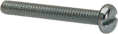 Value Collection - #5-40 UNC, 1" Length Under Head Slotted Drive Machine Screw - Pan Head, Grade J82 Steel, Zinc-Plated Finish, Without Washer - Exact Tooling