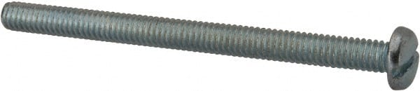 Value Collection - #8-32 UNC, 2-1/4" Length Under Head Slotted Drive Machine Screw - Pan Head, Grade J82 Steel, Zinc-Plated Finish, Without Washer - Exact Tooling