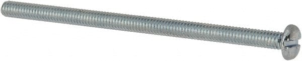 Value Collection - #8-32 UNC, 3" Length Under Head Slotted Drive Machine Screw - Pan Head, Grade J82 Steel, Zinc-Plated Finish, Without Washer - Exact Tooling