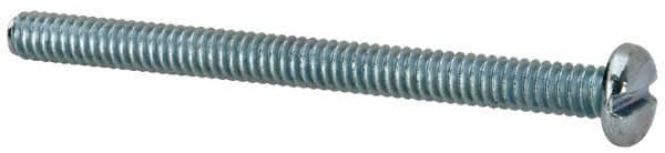 Value Collection - #10-24 UNC, 2-1/2" Length Under Head Slotted Drive Machine Screw - Pan Head, Grade J82 Steel, Zinc-Plated Finish, Without Washer - Exact Tooling