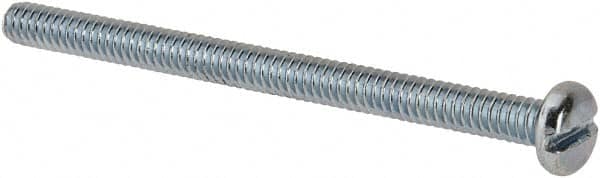 Value Collection - #10-24 UNC, 2-3/4" Length Under Head Slotted Drive Machine Screw - Pan Head, Grade J82 Steel, Zinc-Plated Finish, Without Washer - Exact Tooling