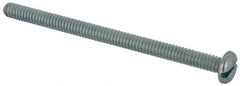 Value Collection - #10-24 UNC, 3" Length Under Head Slotted Drive Machine Screw - Pan Head, Grade J82 Steel, Zinc-Plated Finish, Without Washer - Exact Tooling