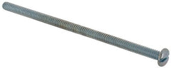 Value Collection - #10-24 UNC, 4" Length Under Head Slotted Drive Machine Screw - Pan Head, Grade J82 Steel, Zinc-Plated Finish, Without Washer - Exact Tooling