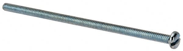 Value Collection - #10-24 UNC, 4-1/2" Length Under Head Slotted Drive Machine Screw - Pan Head, Grade J82 Steel, Zinc-Plated Finish, Without Washer - Exact Tooling