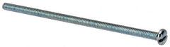 Value Collection - #10-24 UNC, 4-1/2" Length Under Head Slotted Drive Machine Screw - Pan Head, Grade J82 Steel, Zinc-Plated Finish, Without Washer - Exact Tooling