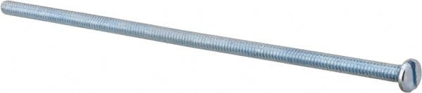 Value Collection - #10-24 UNC, 6" Length Under Head Slotted Drive Machine Screw - Pan Head, Grade J82 Steel, Zinc-Plated Finish, Without Washer - Exact Tooling