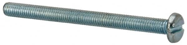 Value Collection - #10-32 UNF, 2-1/2" Length Under Head Slotted Drive Machine Screw - Pan Head, Grade J82 Steel, Zinc-Plated Finish, Without Washer - Exact Tooling