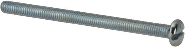 Value Collection - #10-32 UNF, 2-3/4" Length Under Head Slotted Drive Machine Screw - Pan Head, Grade J82 Steel, Zinc-Plated Finish, Without Washer - Exact Tooling