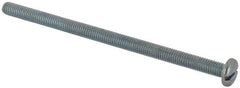Value Collection - #10-32 UNF, 3-1/2" Length Under Head Slotted Drive Machine Screw - Pan Head, Grade J82 Steel, Zinc-Plated Finish, Without Washer - Exact Tooling