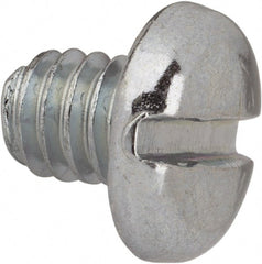Value Collection - #12-24 UNC, 1/4" Length Under Head Slotted Drive Machine Screw - Pan Head, Grade J82 Steel, Zinc-Plated Finish, Without Washer - Exact Tooling