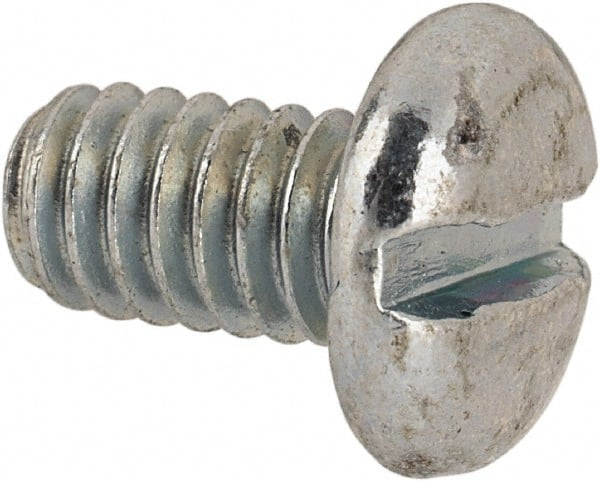 Value Collection - #12-24 UNC, 3/8" Length Under Head Slotted Drive Machine Screw - Pan Head, Grade J82 Steel, Zinc-Plated Finish, Without Washer - Exact Tooling