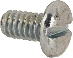 Value Collection - #12-24 UNC, 3/8" Length Under Head Slotted Drive Machine Screw - Pan Head, Grade J82 Steel, Zinc-Plated Finish, Without Washer - Exact Tooling