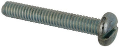 Value Collection - #12-24 UNC, 1-1/2" Length Under Head Slotted Drive Machine Screw - Pan Head, Grade J82 Steel, Zinc-Plated Finish, Without Washer - Exact Tooling