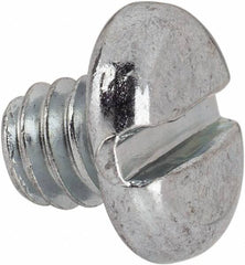 Value Collection - 1/4-20 UNC, 1/4" Length Under Head Slotted Drive Machine Screw - Pan Head, Grade J82 Steel, Zinc-Plated Finish, Without Washer - Exact Tooling