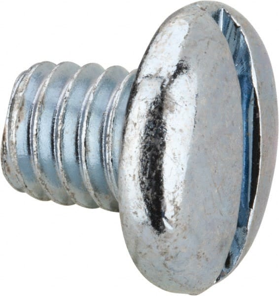 Value Collection - 5/16-18 UNC, 3/8" Length Under Head Slotted Drive Machine Screw - Pan Head, Grade J82 Steel, Zinc-Plated Finish, Without Washer - Exact Tooling