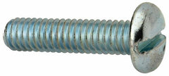 Value Collection - 5/16-18 UNC, 1-1/4" Length Under Head Slotted Drive Machine Screw - Pan Head, Grade J82 Steel, Zinc-Plated Finish, Without Washer - Exact Tooling