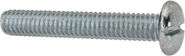 Value Collection - 5/16-18 UNC, 2" Length Under Head Slotted Drive Machine Screw - Pan Head, Grade J82 Steel, Zinc-Plated Finish, Without Washer - Exact Tooling