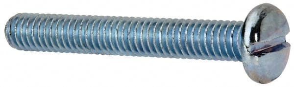 Value Collection - 5/16-18 UNC, 2-1/4" Length Under Head Slotted Drive Machine Screw - Pan Head, Grade J82 Steel, Zinc-Plated Finish, Without Washer - Exact Tooling