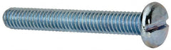 Value Collection - 5/16-18 UNC, 2-1/4" Length Under Head Slotted Drive Machine Screw - Pan Head, Grade J82 Steel, Zinc-Plated Finish, Without Washer - Exact Tooling
