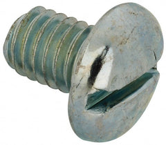 Value Collection - 3/8-16 UNC, 1/2" Length Under Head Slotted Drive Machine Screw - Pan Head, Grade J82 Steel, Zinc-Plated Finish, Without Washer - Exact Tooling