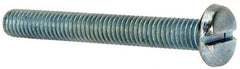 Value Collection - 3/8-16 UNC, 3" Length Under Head Slotted Drive Machine Screw - Pan Head, Grade J82 Steel, Zinc-Plated Finish, Without Washer - Exact Tooling