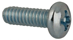 Value Collection - #3-48 UNC, 5/16" Length Under Head Phillips Drive Machine Screw - Pan Head, Grade J82 Steel, Zinc-Plated Finish, Without Washer - Exact Tooling