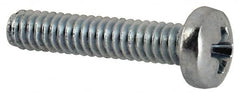 Value Collection - #3-48 UNC, 1/2" Length Under Head Phillips Drive Machine Screw - Pan Head, Grade J82 Steel, Zinc-Plated Finish, Without Washer - Exact Tooling