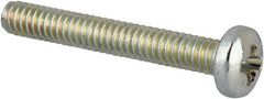 Value Collection - #3-48 UNC, 3/4" Length Under Head Phillips Drive Machine Screw - Pan Head, Grade J82 Steel, Zinc-Plated Finish, Without Washer - Exact Tooling