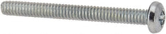 Value Collection - #3-48 UNC, 1" Length Under Head Phillips Drive Machine Screw - Pan Head, Grade J82 Steel, Zinc-Plated Finish, Without Washer - Exact Tooling