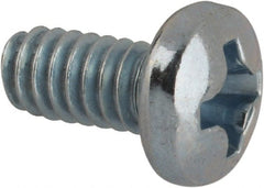 Value Collection - #5-40 UNC, 1/4" Length Under Head Phillips Drive Machine Screw - Pan Head, Grade J82 Steel, Zinc-Plated Finish, Without Washer - Exact Tooling