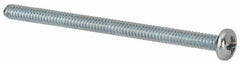 Value Collection - #6-32 UNC, 2-1/4" Length Under Head Phillips Drive Machine Screw - Pan Head, Grade J82 Steel, Zinc-Plated Finish, Without Washer - Exact Tooling