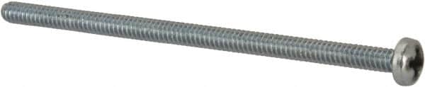 Value Collection - #6-32 UNC, 2-3/4" Length Under Head Phillips Drive Machine Screw - Pan Head, Grade J82 Steel, Zinc-Plated Finish, Without Washer - Exact Tooling