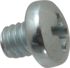 Value Collection - #8-32 UNC, 3/16" Length Under Head Phillips Drive Machine Screw - Pan Head, Grade J82 Steel, Zinc-Plated Finish, Without Washer - Exact Tooling