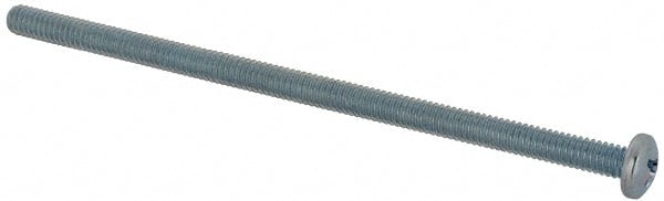 Value Collection - #8-32 UNC, 3-1/2" Length Under Head Phillips Drive Machine Screw - Pan Head, Grade J82 Steel, Zinc-Plated Finish, Without Washer - Exact Tooling