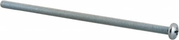 Value Collection - #8-32 UNC, 4" Length Under Head Phillips Drive Machine Screw - Pan Head, Grade J82 Steel, Zinc-Plated Finish, Without Washer - Exact Tooling