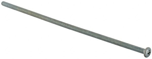Value Collection - #8-32 UNC, 6" Length Under Head Phillips Drive Machine Screw - Pan Head, Grade J82 Steel, Zinc-Plated Finish, Without Washer - Exact Tooling